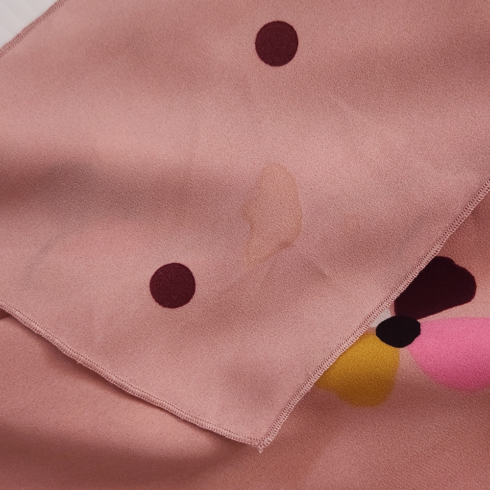 Kate Spade Pink Polka Dot and Floral Dress With Tie Front Size L - Picture 4 of 7